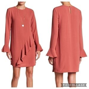 Charles Henry Auburn Ruffle Shift Dress Women’s Small Pink
